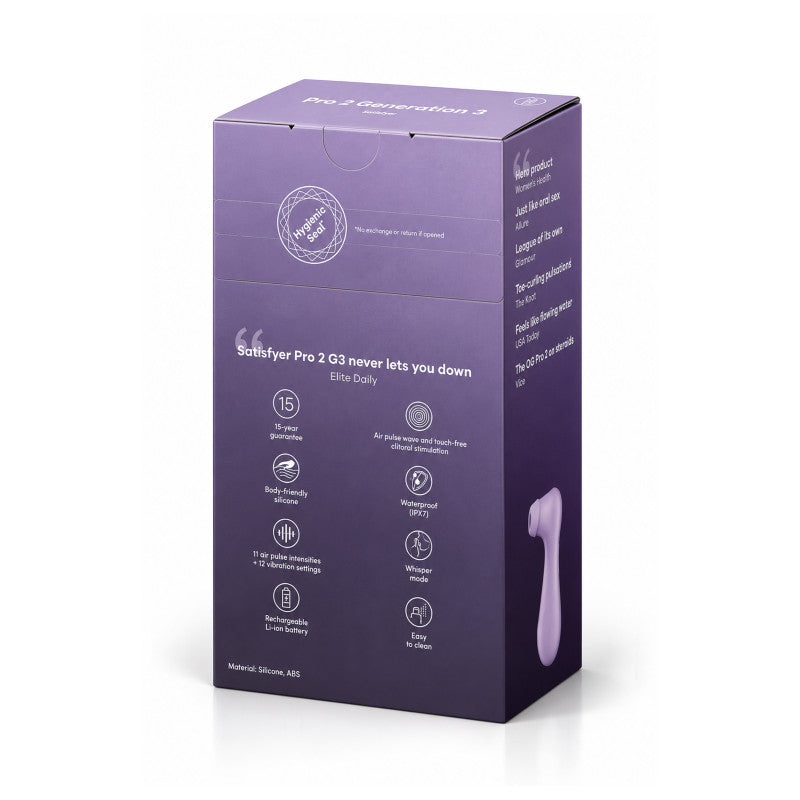 Pro 2 Generation 3, stimulateur clitoridien Air Pulse Vibrator violet