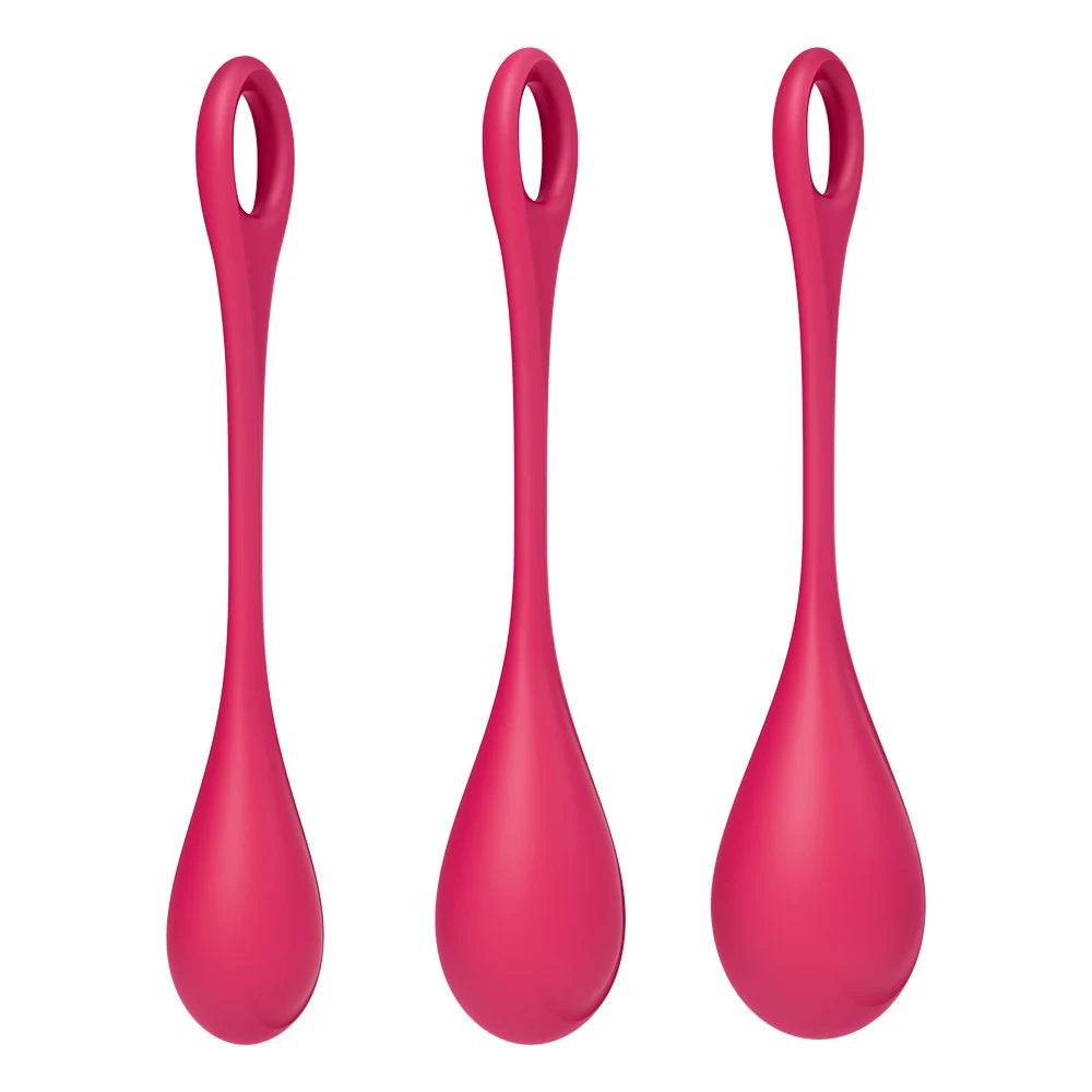 Set de 3 boules de geisha rouge Yoni Power 1 Satisfyer