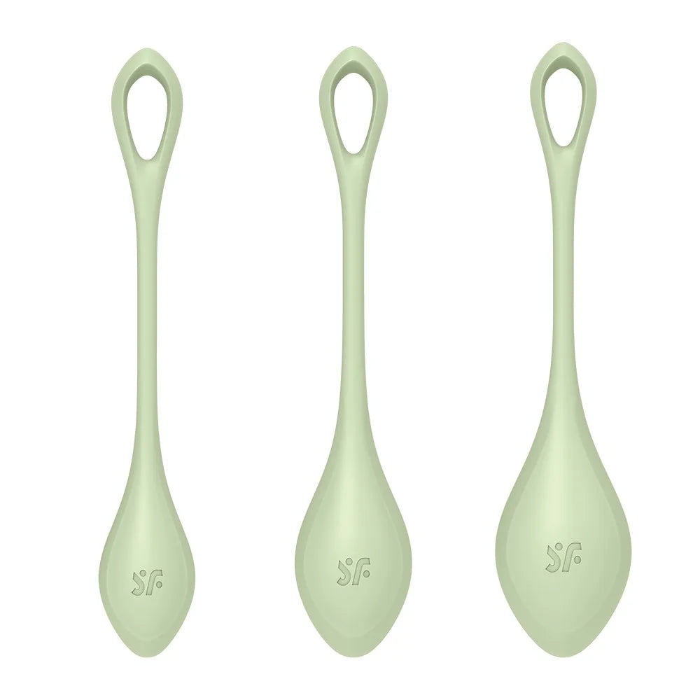 Set de 3 boules de geisha vert pastel Yoni Power 2 Satisfyer