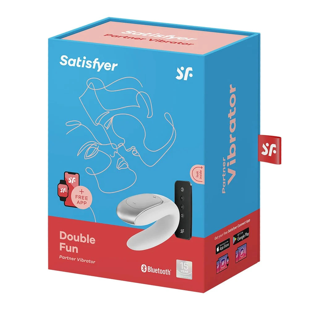 Sextoy de couple vibrant USB connecté Double Fun blanc