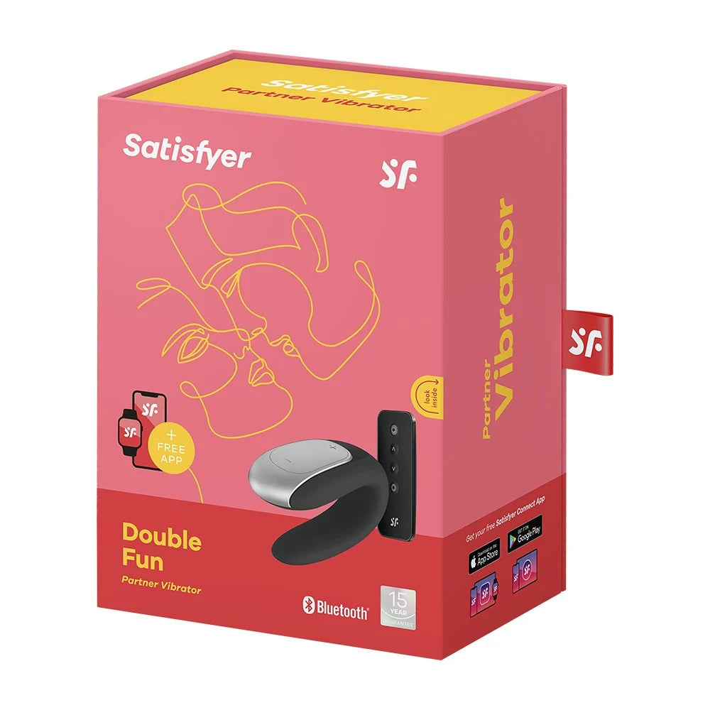 Sextoy de couple vibrant USB connecté Double Fun noir