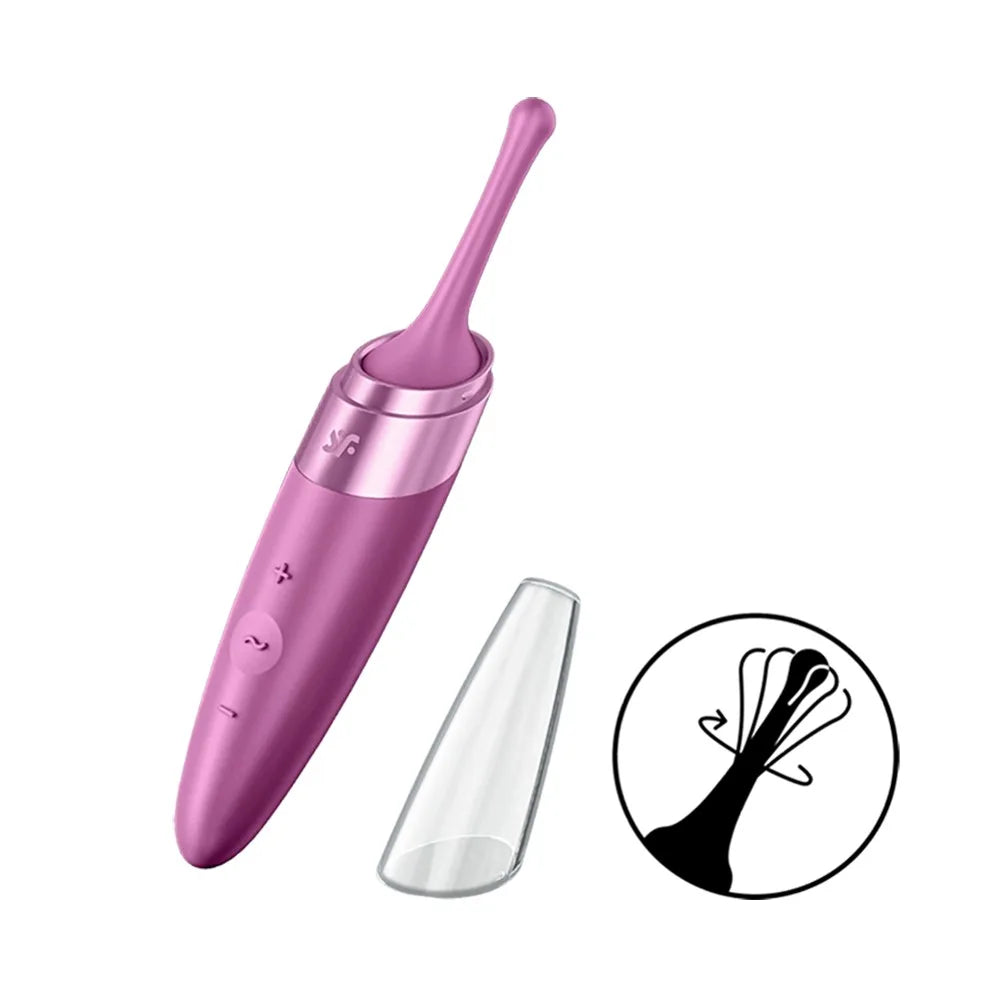 Stimulateur multi zone de voyage USB rose berry Twirling Delight Satisfyer