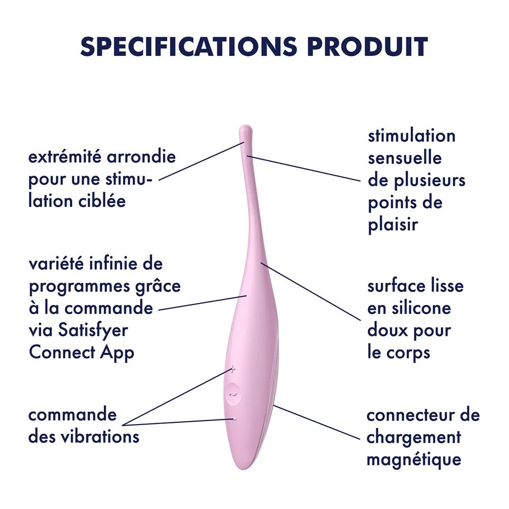 Stimulateur multi zone connecté USB rose Twirling Joy Satisfyer