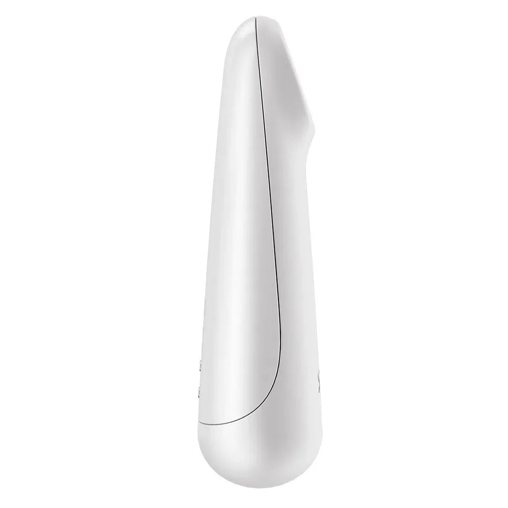 Vibromasseur blanc USB puissant, design élégant et ergonomique, idéal pour moments intimes et plaisirs personnels.