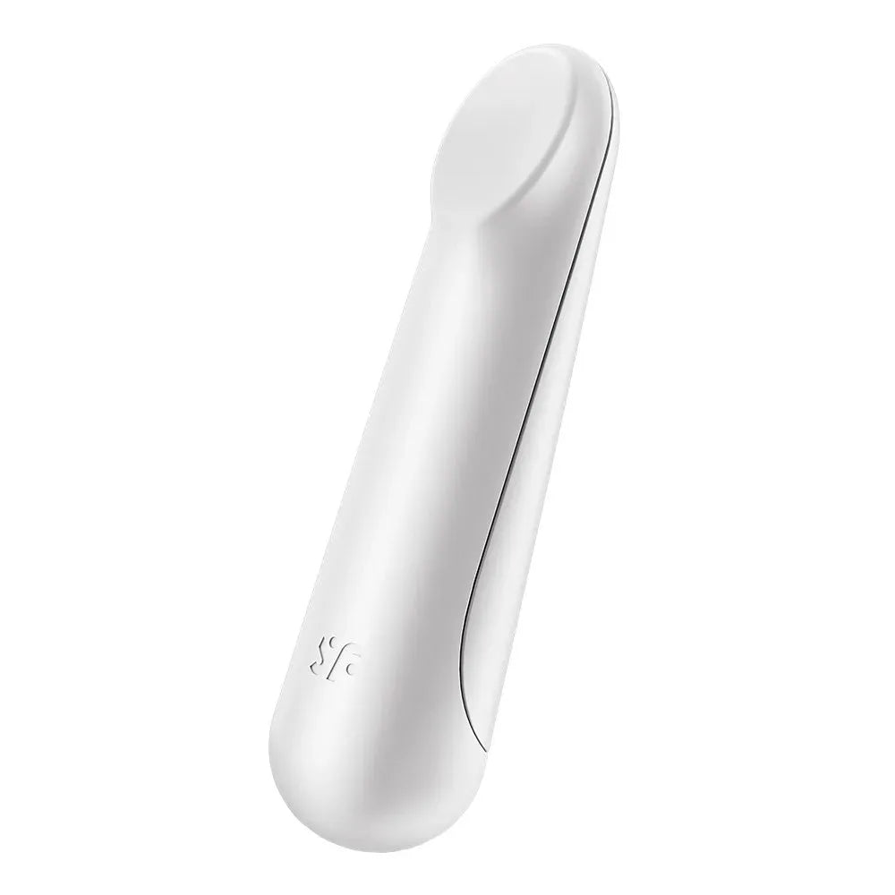 Vibromasseur blanc USB compact, design élégant et puissant pour plaisir discret et efficace.