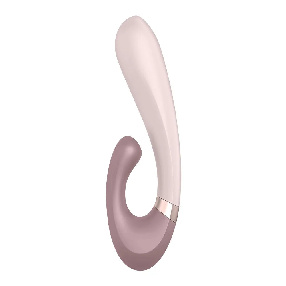 Vibromasseur point G avec stimulateur clitoris connecté chauffant USB mauve Heat Wave