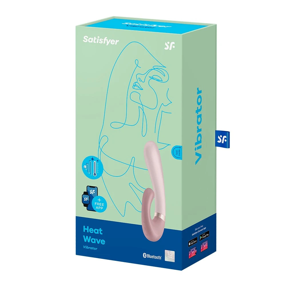 Vibromasseur point G avec stimulateur clitoris connecté chauffant USB mauve Heat Wave