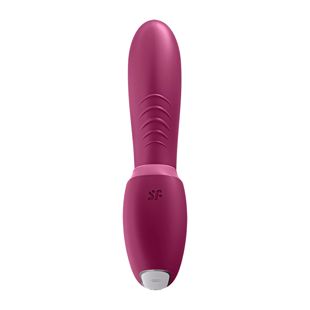 2 en 1 Vibromasseur point G avec stimulateur clitoris connecté USB rouge Sunray