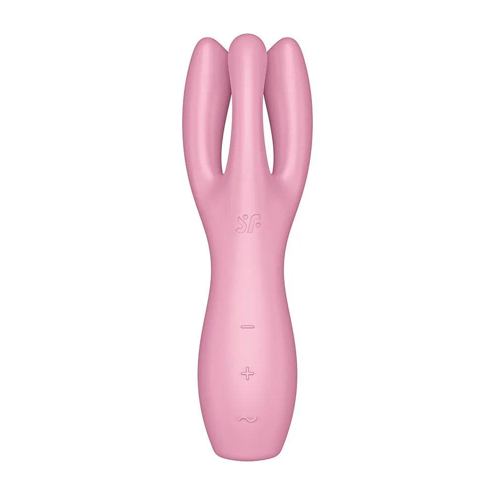 Vibromasseur point G avec stimulateur de clitoris USB rose Threesome 3