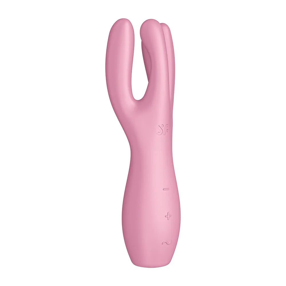 Vibromasseur point G avec stimulateur de clitoris USB rose Threesome 3