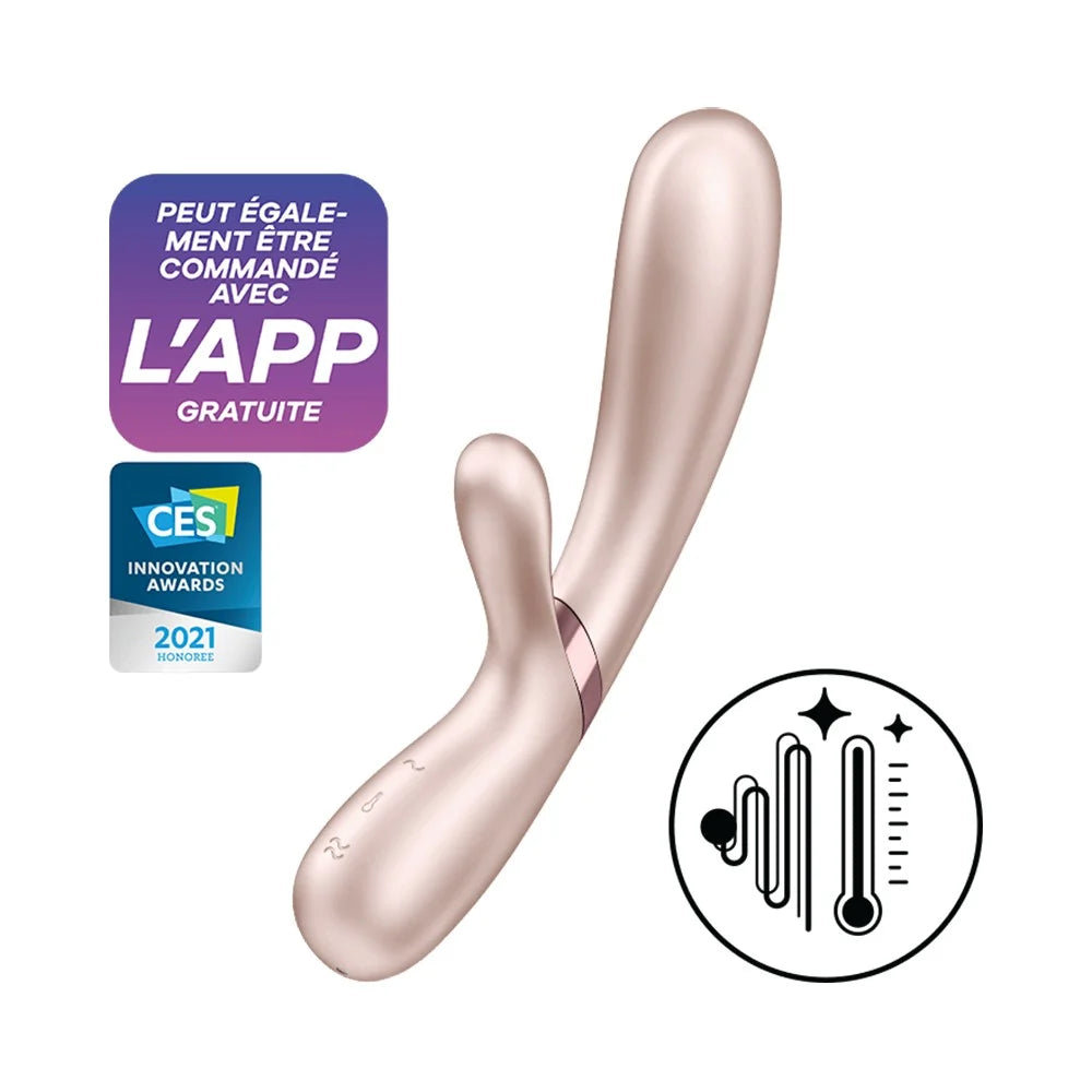 Vibromasseur rabbit nacré chauffant USB connecté Hot Lover