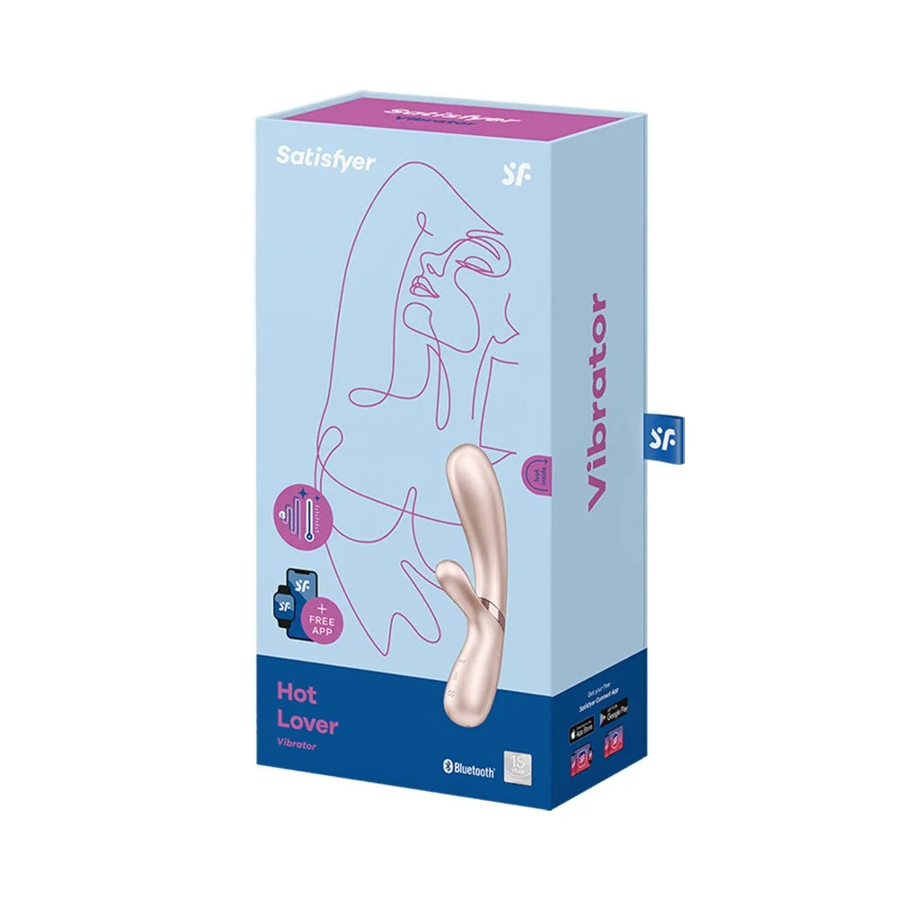 Vibromasseur rabbit nacré chauffant USB connecté Hot Lover