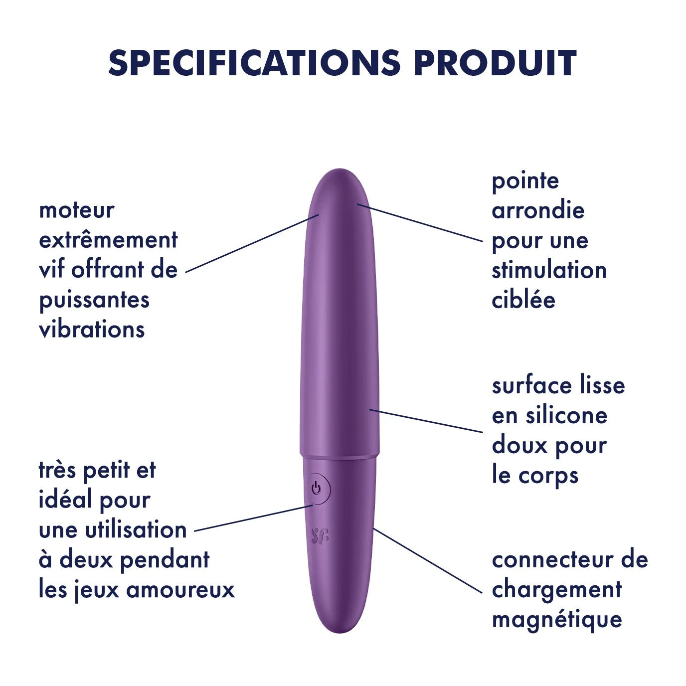 Vibromasseur violet USB Ultra Power Bullet 6